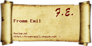 Fromm Emil névjegykártya